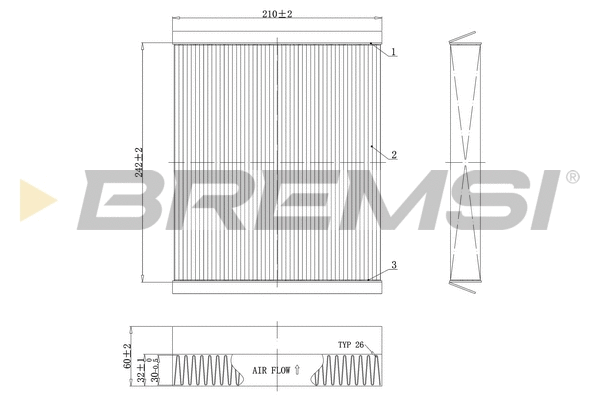 Filtre, air de l'habitacle BREMSI FC0501C