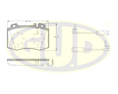 Kit de plaquettes de frein, frein à disque G.U.D. GBP076902