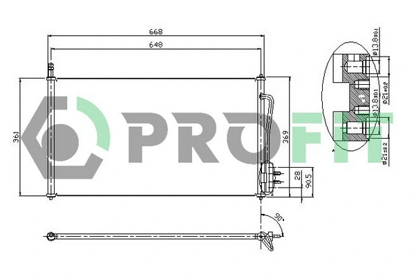 Condenseur, climatisation PROFIT PR 2530C1