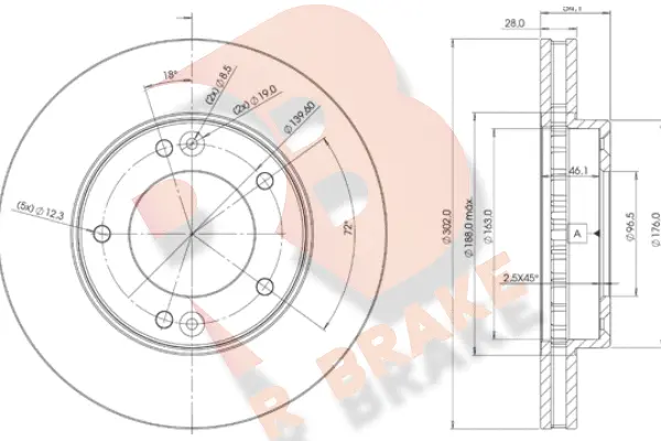 Disque de frein R BRAKE 78RBD21712