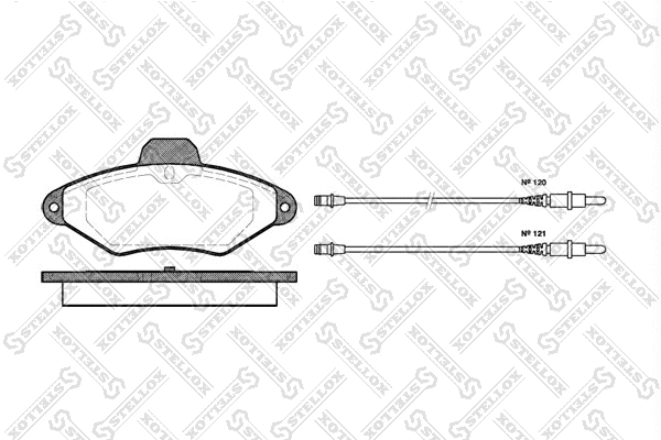 Kit de plaquettes de frein, frein à disque STELLOX 449 004-SX