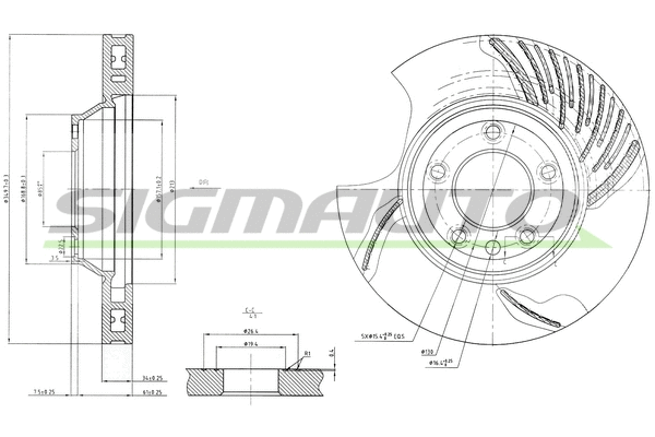 Disque de frein SIGMAUTO DBB408VRD