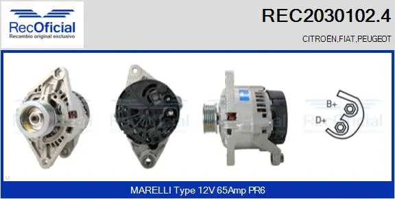 Alternateur RECOFICIAL REC2030102.4
