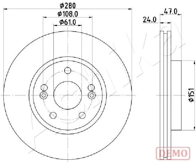 Disque de frein ASHIKA 60-00-0711C