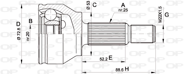 Jeu de joints, arbre de transmission OPEN PARTS CVJ5513.10
