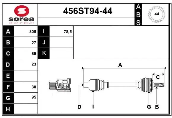 Arbre de transmission STARTCAR 456ST94-44