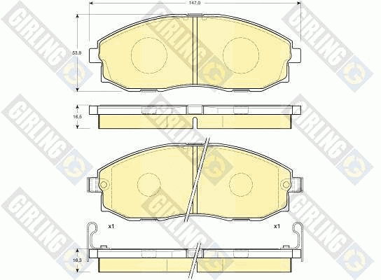 Kit de plaquettes de frein, frein à disque GIRLING 6132019