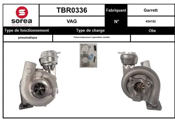 Turbocompresseur, suralimentation EAI TBR0336