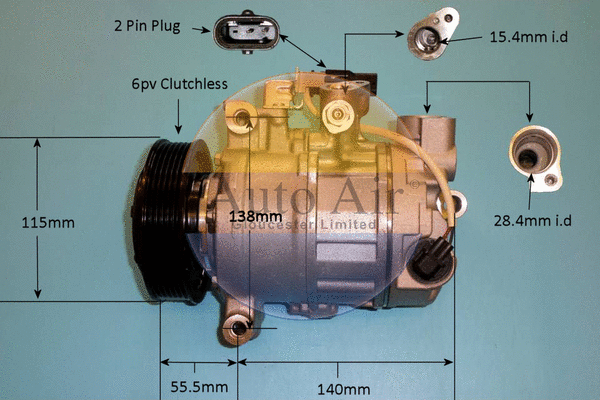 Compresseur, climatisation AUTO AIR GLOUCESTER 14-0090P