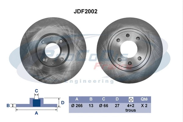 Disque de frein PROCODIS FRANCE JDF2002