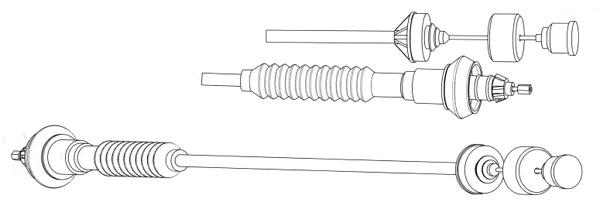 Tirette à câble, commande d'embrayage CEF PU01158