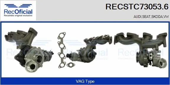 Turbocompresseur, suralimentation RECOFICIAL RECSTC73053.6