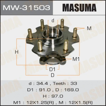 Kit de roulements de roue MASUMA MW-31503