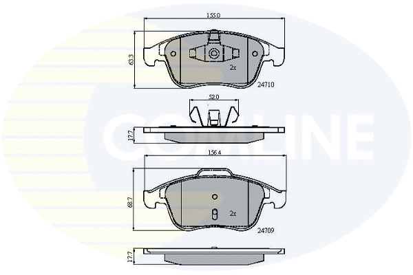 Kit de plaquettes de frein, frein à disque COMLINE CBP01725
