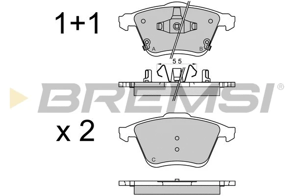 Kit de plaquettes de frein, frein à disque BREMSI BP3569