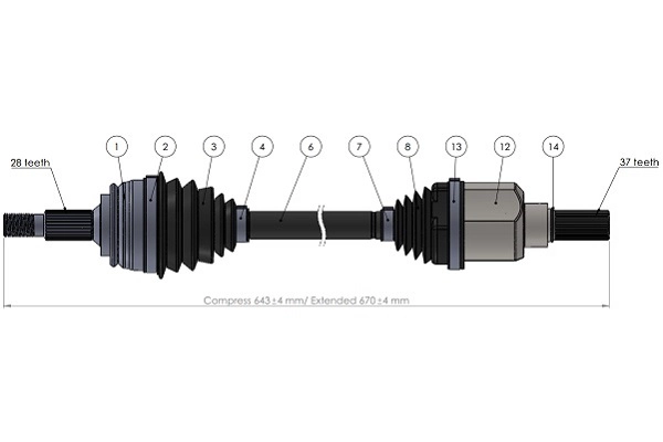 Arbre de transmission SERCORE 221906