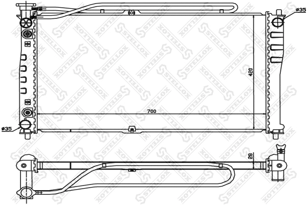 Radiateur, refroidissement du moteur STELLOX 10-26489-SX
