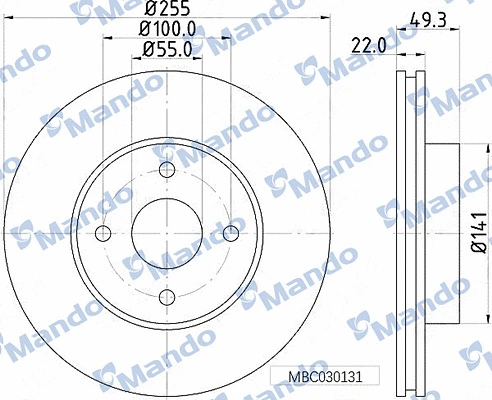 Disque de frein MANDO MBC030131