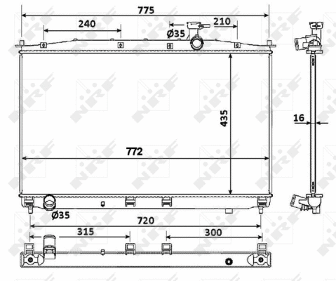 Radiateur, refroidissement du moteur NRF 53942
