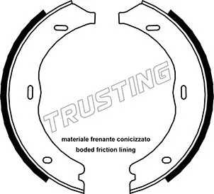 Jeu de mâchoires de frein, frein de stationnement TRUSTING 052.135