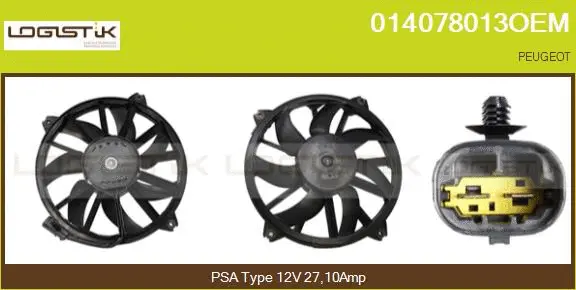 Moteur électrique, ventilateur pour radiateurs LGK 014078013OEM