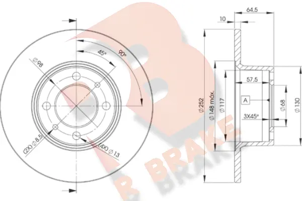 Disque de frein R BRAKE 78RBD21070