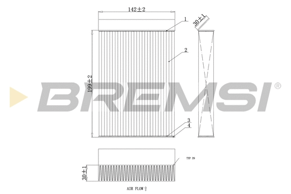 Filtre, air de l'habitacle BREMSI FC0435