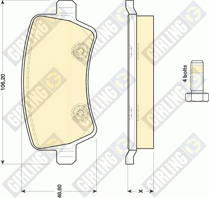 Kit de plaquettes de frein, frein à disque GIRLING 6116851
