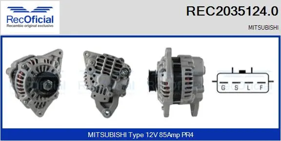 Alternateur RECOFICIAL REC2035124.0