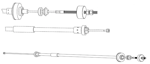 Tirette à câble, commande d'embrayage CEF RT01186