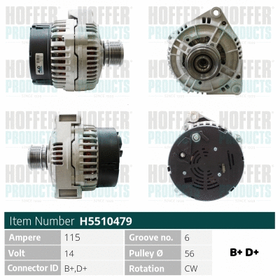 Alternateur HOFFER H5510479