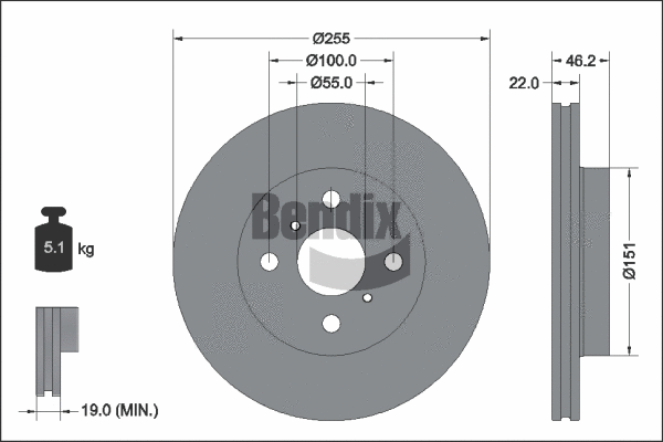 Disque de frein BENDIX Braking BDS2317