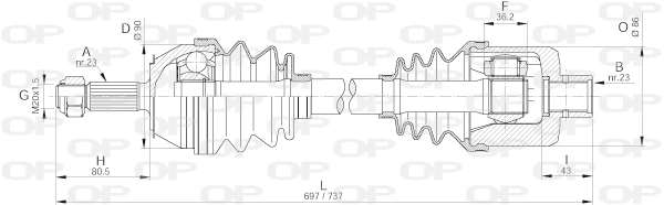 Arbre de transmission OPEN PARTS DRS6205.00