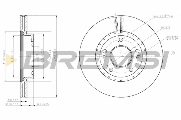Disque de frein BREMSI CD8187V