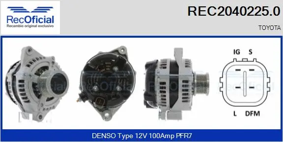 Alternateur RECOFICIAL REC2040225.0