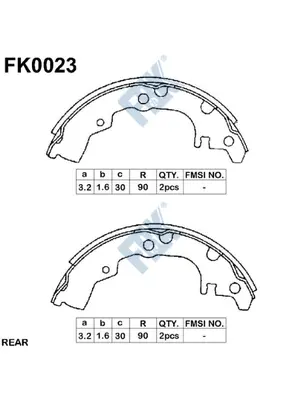 Jeu de mâchoires de frein FBK FK0023