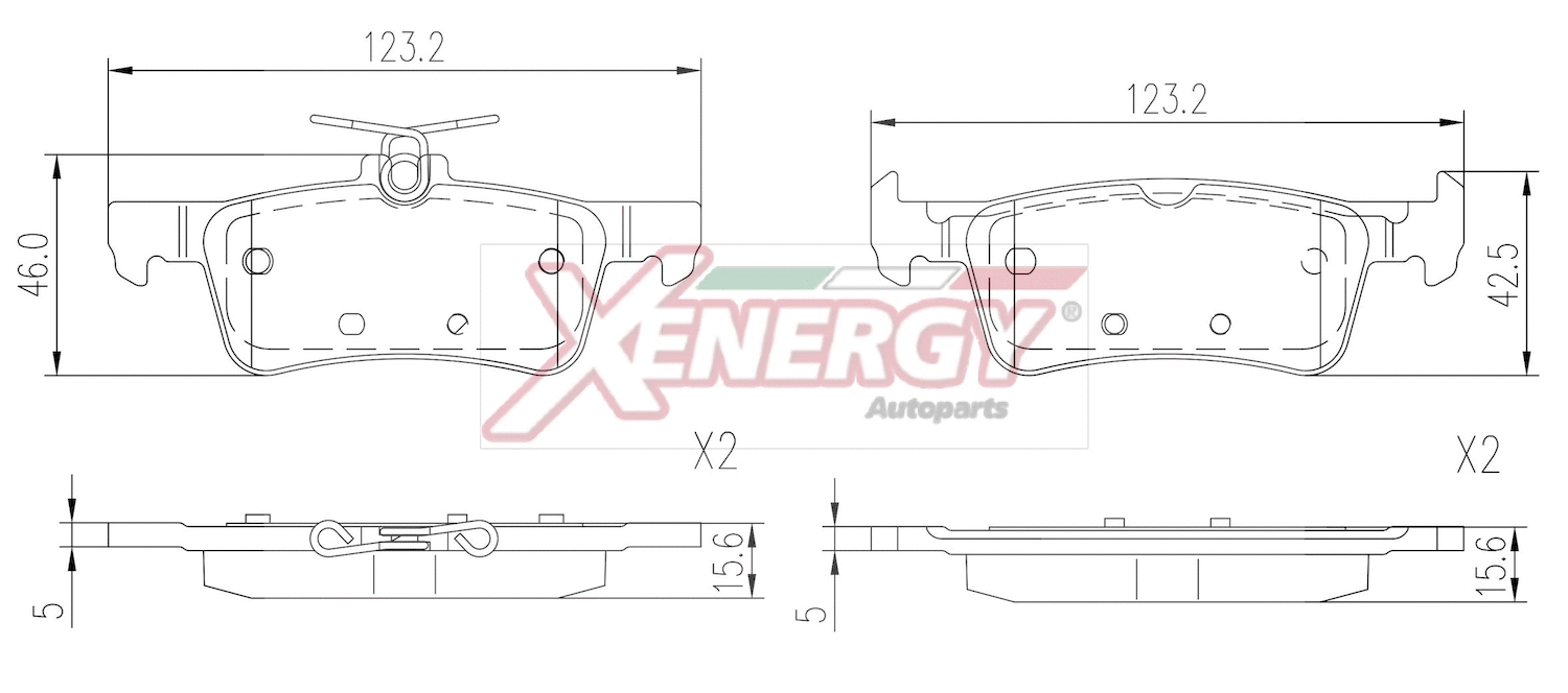 Kit de plaquettes de frein, frein à disque AP XENERGY X41412