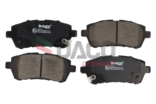 Kit de plaquettes de frein, frein à disque DACO Germany 322574