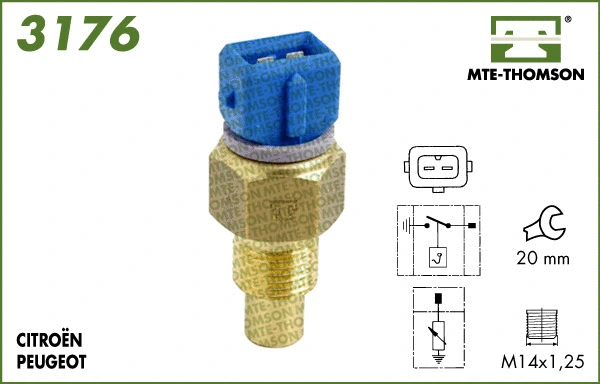 Sonde, température du liquide de refroidissement MTE-THOMSON 3176