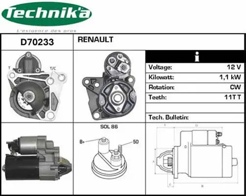Démarreur Technika D70233