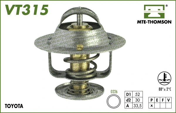 Thermostat, liquide de refroidissement MTE-THOMSON VT315.88