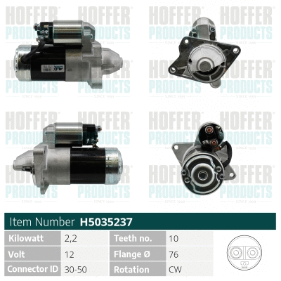 Démarreur HOFFER H5035237