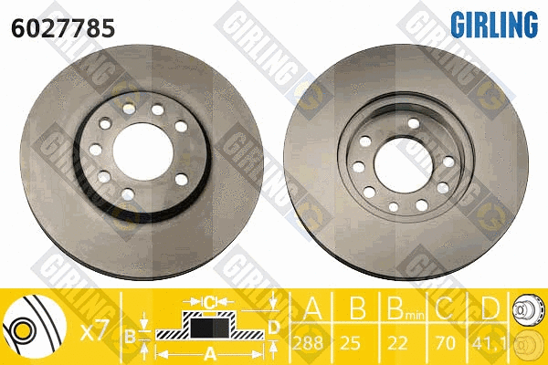 Disque de frein GIRLING 6027785