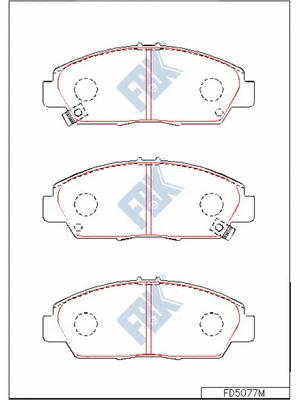 Kit de plaquettes de frein, frein à disque FBK FD5077M