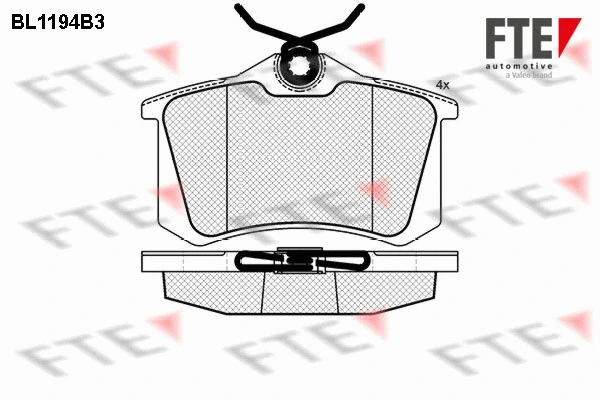 Kit de plaquettes de frein, frein à disque FTE 9010054