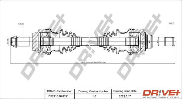 Arbre de transmission Dr!ve+ DP2110.10.0133