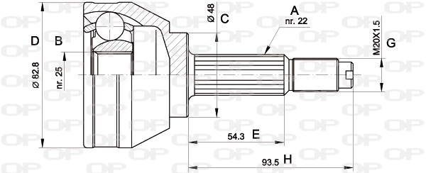 Jeu de joints, arbre de transmission OPEN PARTS CVJ5003.10