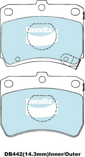 Kit de plaquettes de frein, frein à disque BENDIX-SEA DB442 MKT