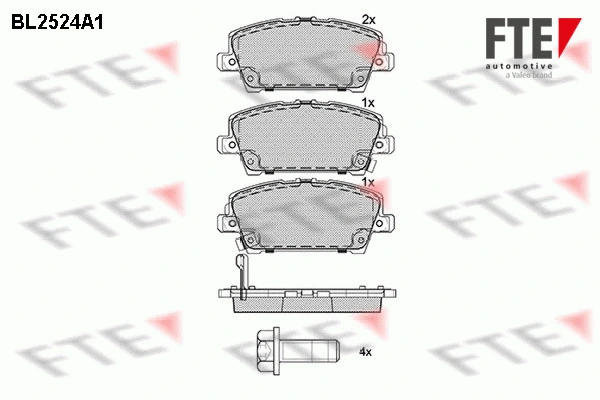 Kit de plaquettes de frein, frein à disque FTE 9010779