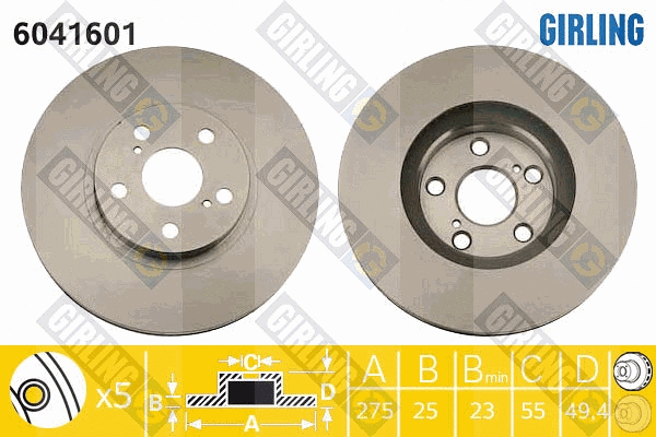 Disque de frein GIRLING 6041601